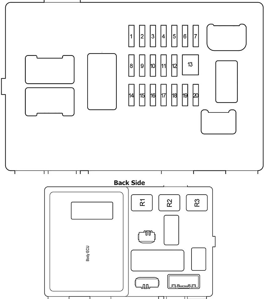 Toyota Tacoma (2005-2015) - boîte à fusibles